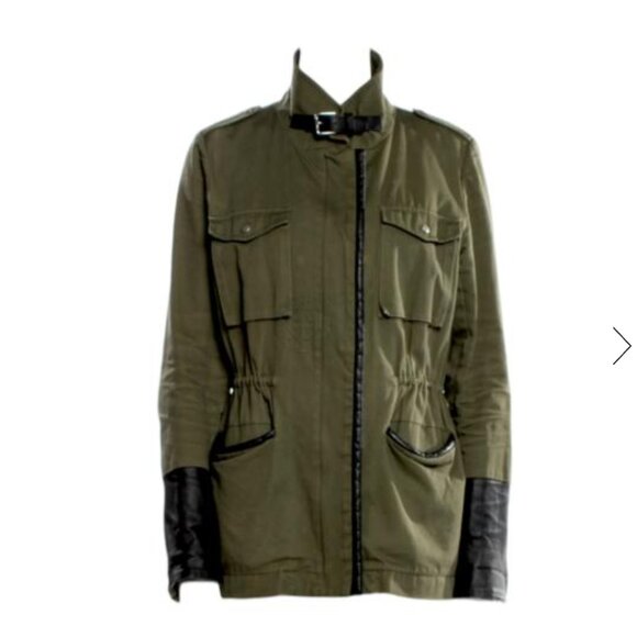 MAJE Military Style Khaki Green Jacket - Size S - Picture 10 of 10